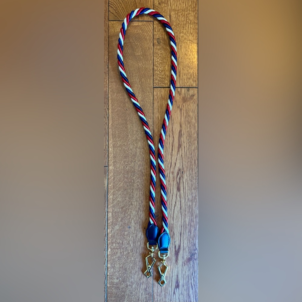 GUCCI Red, White, and Blue Twisted Rope Bag Strap